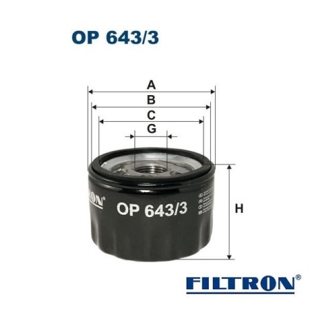 Filtr oleju Filtron OP643/3 - wymiary