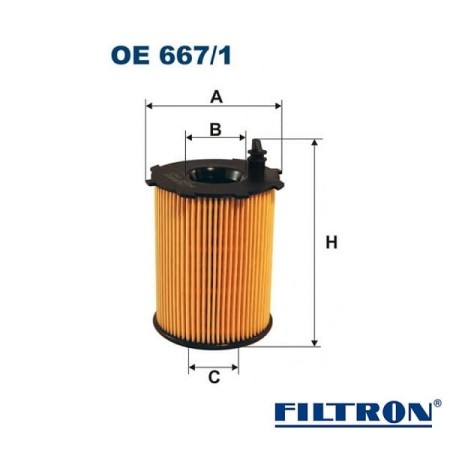 Filtr oleju Filtron OE667/1 - wymiary