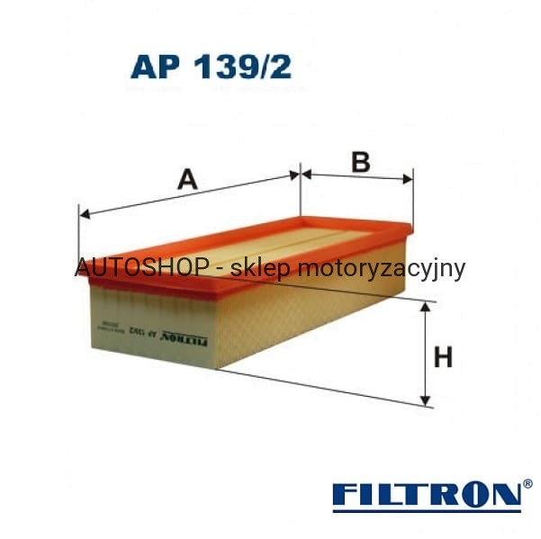 Filtr powietrza Filtron AP139/2 - wymiary