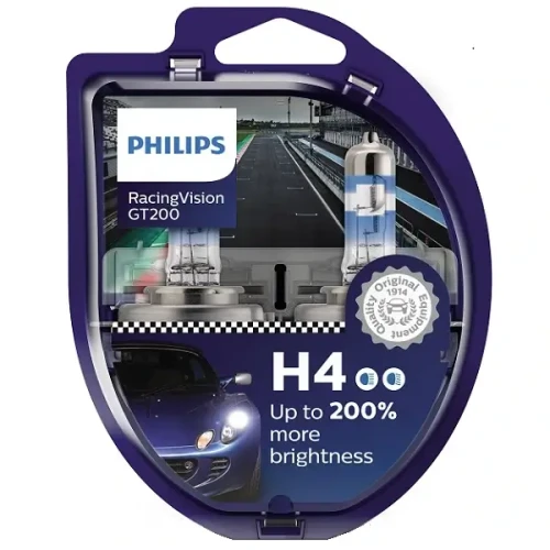 Przejdź do produktu Żarówka PHILIPS 12V H4 RacingVision GT200 +200% 2szt. (WYPRZEDAŻ)