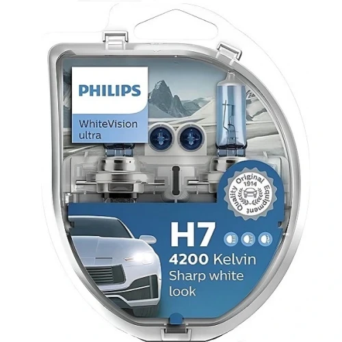 Przejdź do produktu Żarówka PHILIPS 12V H7 White Vision Ultra 4200K 2szt. (WYPRZEDAŻ)