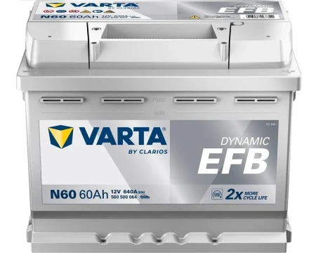 Akumulator rozruchowy Varta Dynamic EFB N60 60Ah/640A no. kat. 560500064