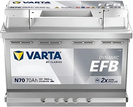 Akumulator rozruchowy  Varta Dynamic EFB N70 70Ah/760A no. kat. 570500076