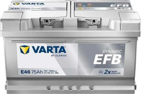 Akumulator rozruchowy EFB Varta E46 75Ah/730A no. kat. 575500073