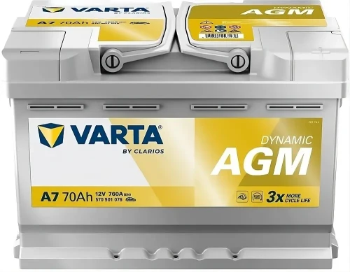 Przejdź do produktu VARTA Dynamic AGM A7 12V 70Ah/760A P+  