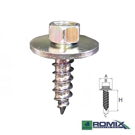 Wkręt montażowy Romix 45099. Wymiary 15,8 / fi 5,3