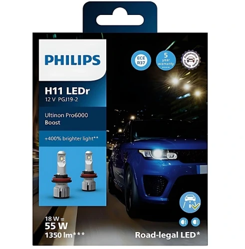 Przejdź do produktu Żarówka PHILIPS H11 LEDr Ultinon Pro6000 Boost ECE 2szt. 11362U60BX