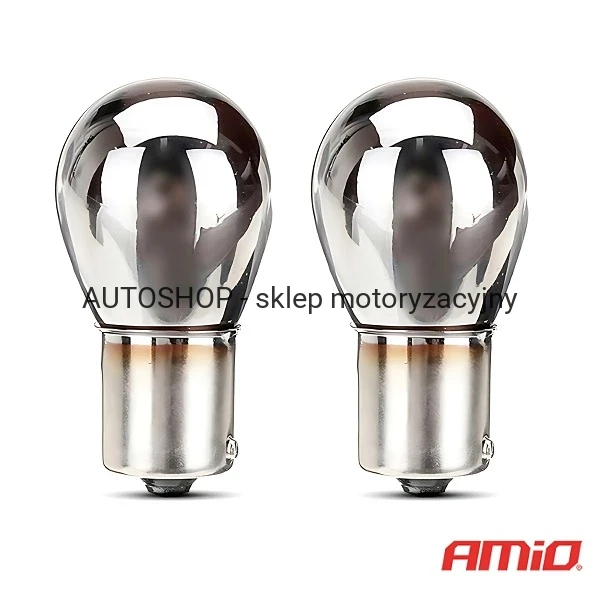 Żarówka sygnalizacyjna AMIO Chrome Amber P21W 12V