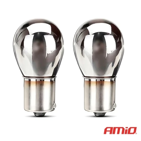 Żarówka sygnalizacyjna AMIO Chrome Amber P21W 12V