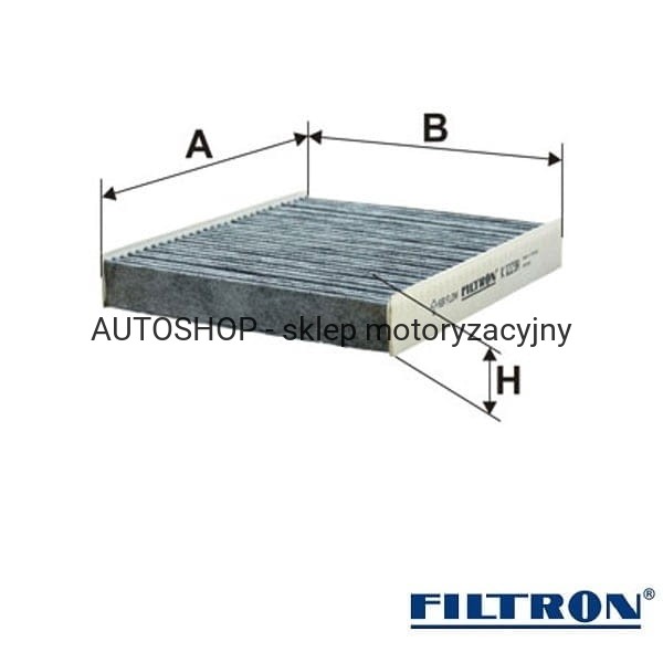 Filtr kabinowy węglowy Filtron K1223A wymiary