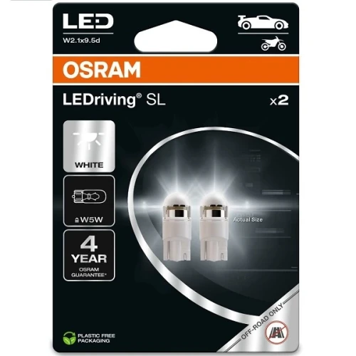 Przejdź do produktu Żarówka OSRAM W5W LED 12V 5W 2szt. (2825DWP-2BL)