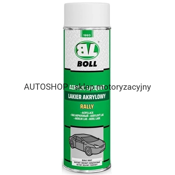 Boll Lakier akrylowy RALLY Biały Mat 500 ml