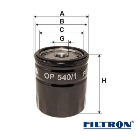 Filtr oleju Filtron OP540/1 wymiary