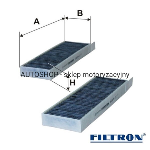 Filtr kabinowy węglowy Filtron K1227A-2x wymiary