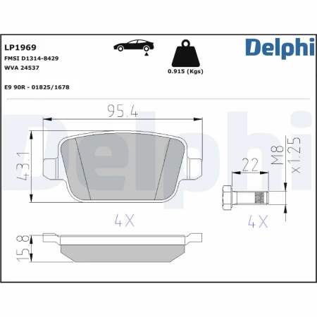 Klocki hamulcowe tylna oś DELPHI LP1969 1769103253