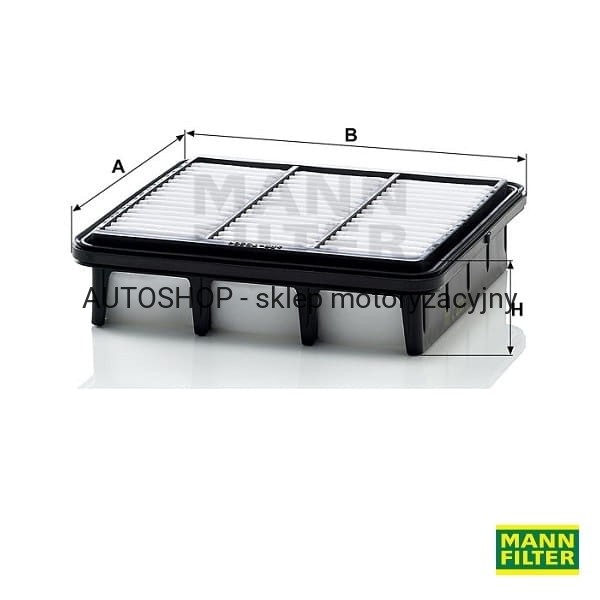 Filtr powietrza Mann Filter C2029-wymiary