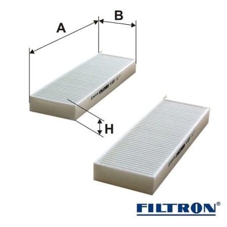 Filtr kabinowy Filtron K1227-2x wymiary