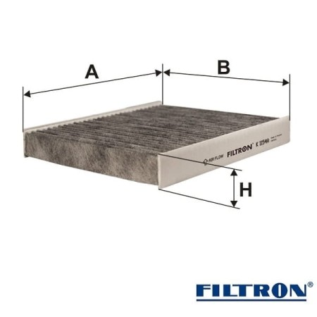Filtr kabinowy węglowy Filtron K1154A-wymiary