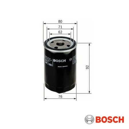 Filtr oleju Bosch P3318 - wymiary
