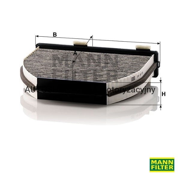 Filtr kabinowy węglowy Mann-Filter CUK29005 wymiary