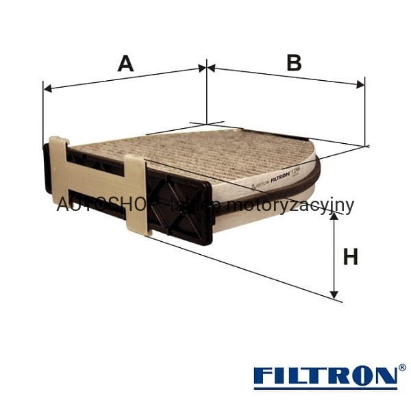 Filtr kabinowy weglowy Filtron K1246A wymiary
