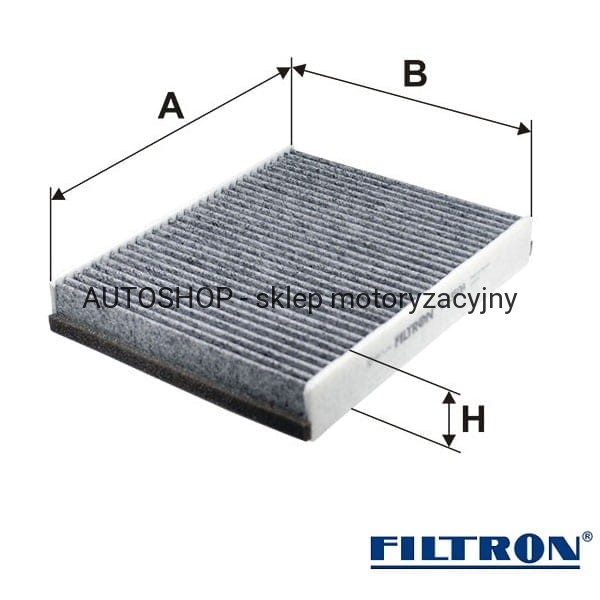 Filtr kabinowy węglowy Filtron K1350A wymiary