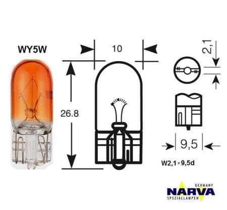 Żarówka sygnalizacyjna Narva WY5W no.17169