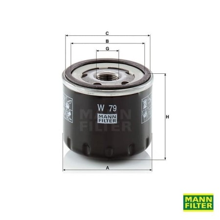 Filtr oleju Mann Filter W79 wymiary