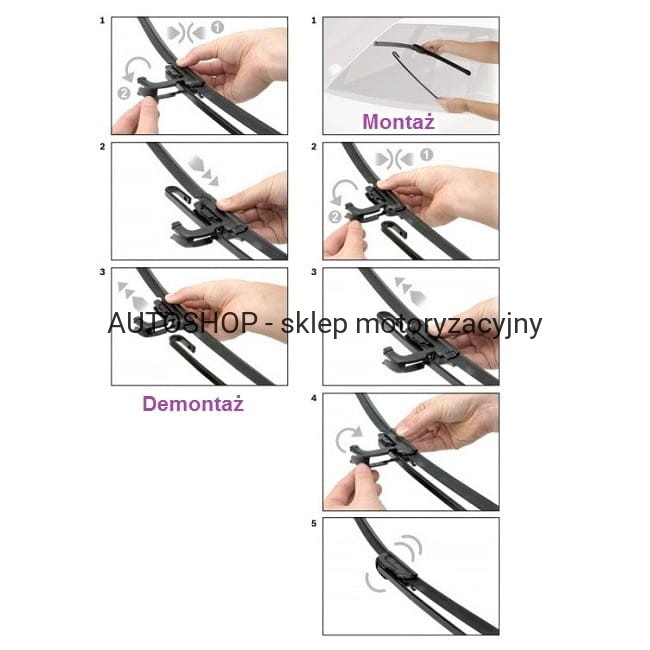 Uchwyt HBG1.1 montaż i demontaż wycieraczki