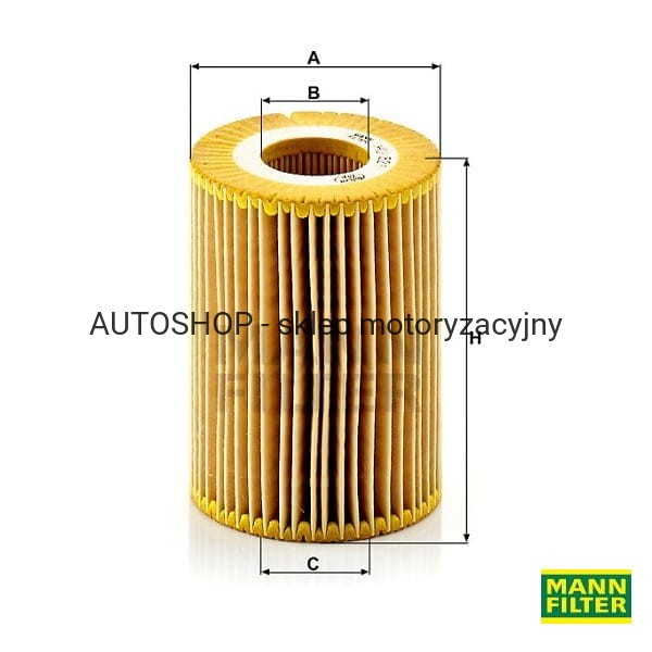 Filtr oleju Mann Filter HU821x wymiary