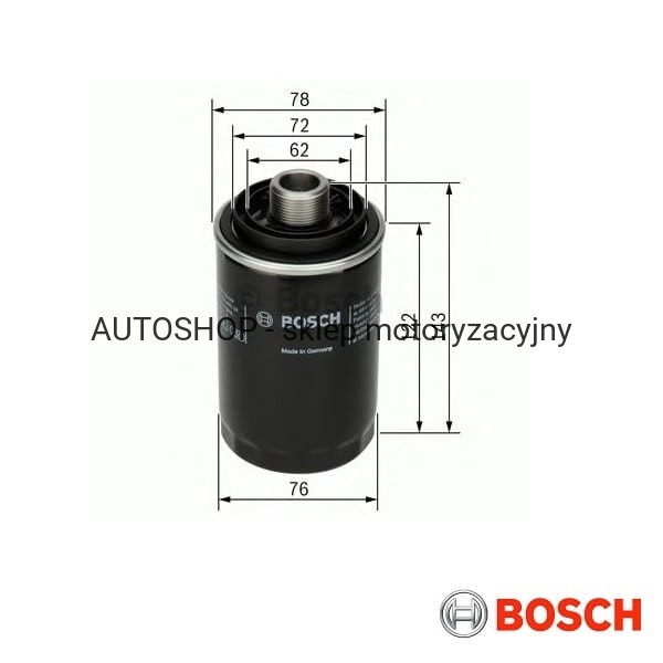 Filtr oleju Bosch P7080 wymiary