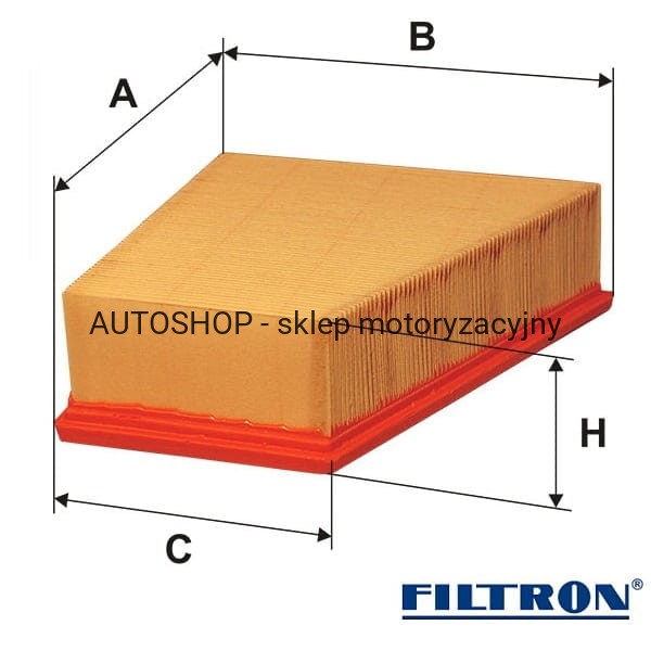 Filtr powietrza Filtron no. katalog. AP189/1 wymiary