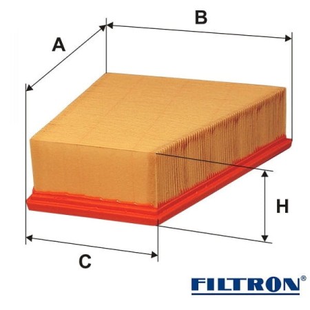 Filtr powietrza Filtron no. katalog. AP189/1 wymiary