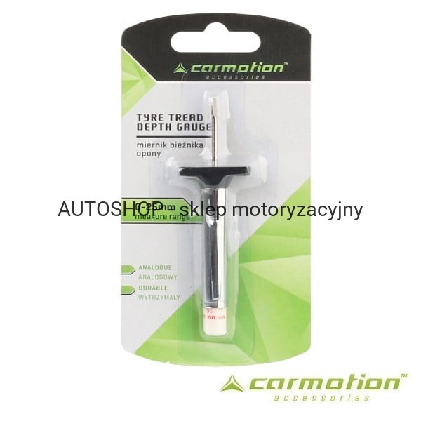 Miernik pomiaru bieżnika opony Carmotion Nr. katalogowy 86498 w opakowaniu