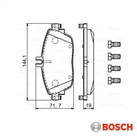 Klocki hamulcowe Bosch no. katalogowy 0986494937 wymiary