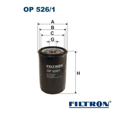 Filtr oleju Filtron OP-526/1 - wymiary