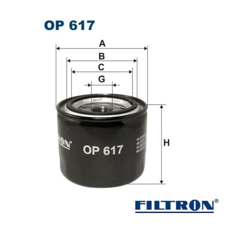 Filtr oleju Filtron OP617- wymiary