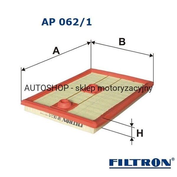 Filtr powietrza Filtron AP062/1-wymiary