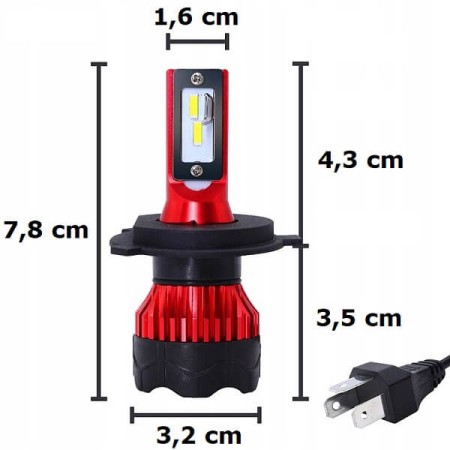 Żarówka LED H4 K5 GT wymiary