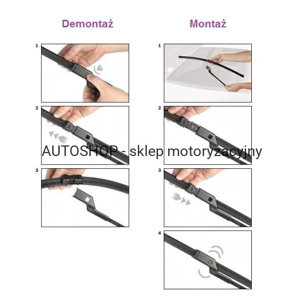 Uchwyt RBTL 2.1 montaż i demontaż wycieraczki