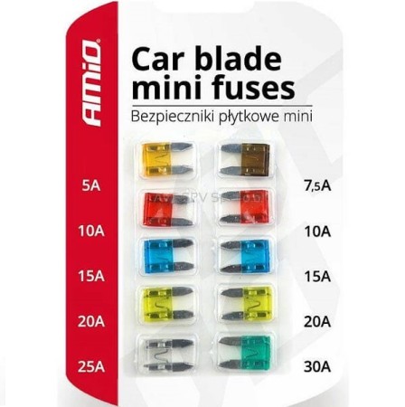 Zestaw bezpieczników typ Mini  AMIO-01139