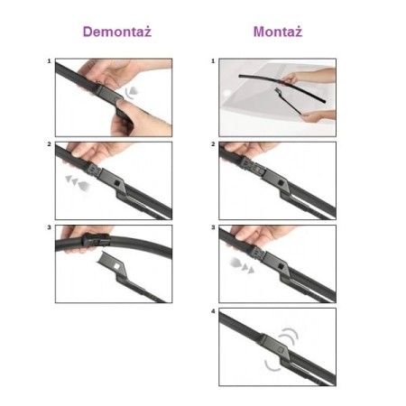 Uchwyt RBTL 2.1 montaż i demontaż wycieraczki