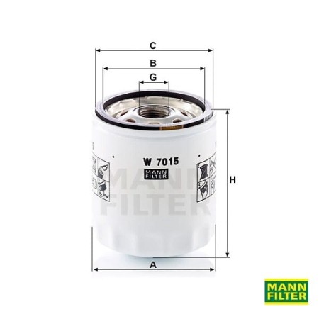 Filtr oleju Mann Filter W7015 wymiary