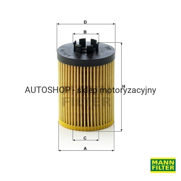 Filtr oleju Mann Filter HU712/8x wymiary