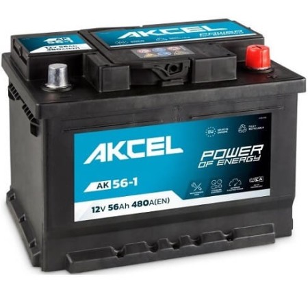 Akumulator AKCEL 56Ah 480A P+