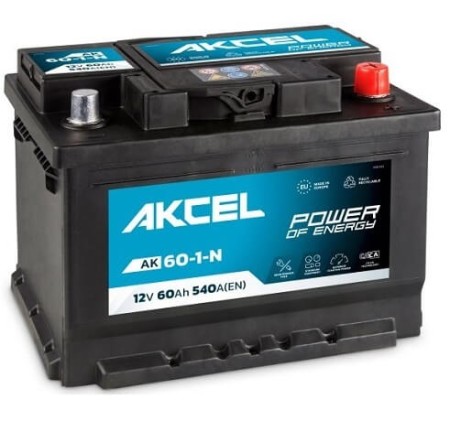 Akumulator AKCEL 60Ah 540A P+