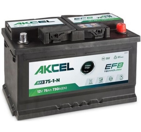 Akumulator Akcel EFB 75Ah 730A