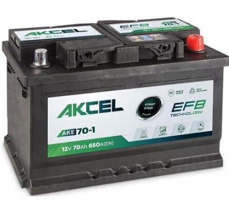 Akumulator Akcel EFB 70Ah 650A