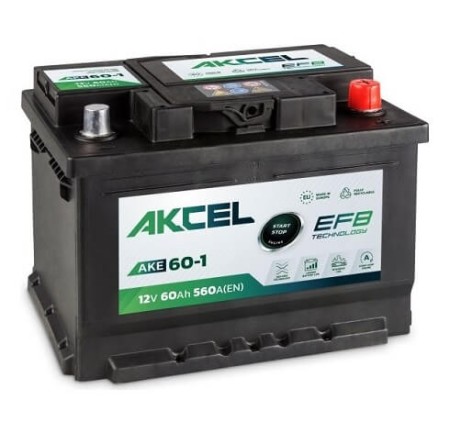 Akumulator Akcel EFB 60Ah 560A P+