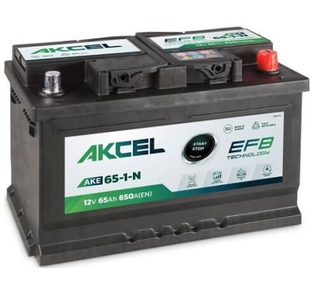 Akumulator Akcel EFB 65Ah 650A P+